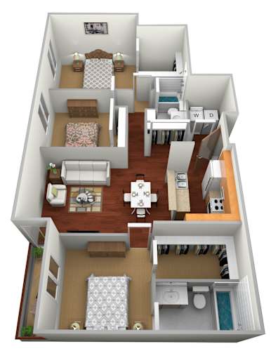 Floor Plan  3 Bed 2 Bath Floor Plan at Osgood Place Apartments, ND, 58104