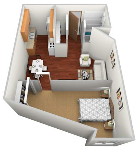 Floor Plan  a floor plan of a house with a bedroom and a living room