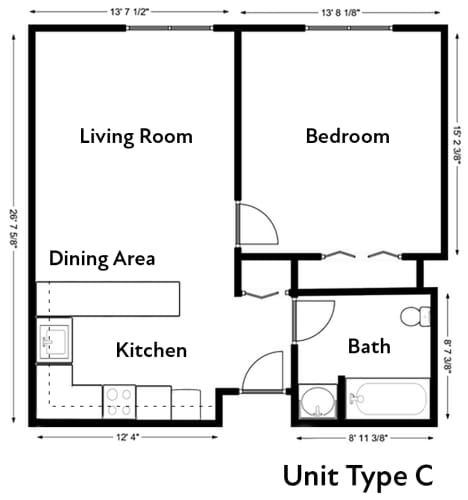Floor Plan  a floor plan of unit type c