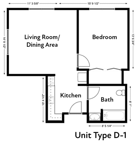 Floor Plan  a floor plan of unit type d 1
