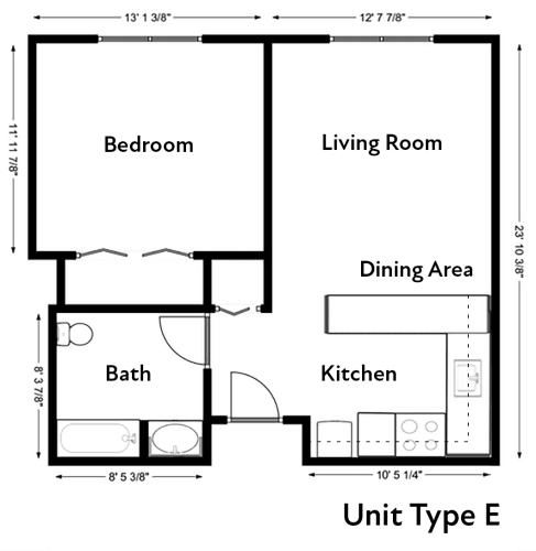 Floor Plan  a floor plan of unit type e