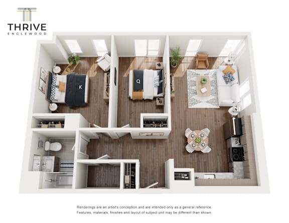 Floor Plan  a 1 bedroom floor plan  threshold