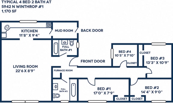 Floor Plan  floor plan of a two bedroom apartment with a living room and a kitchen