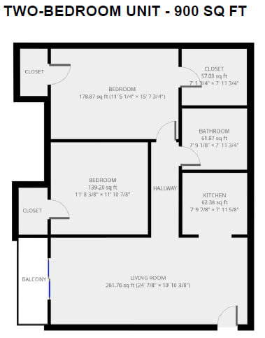 Floor Plan  2 BD Apartment