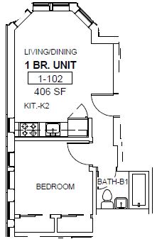 Floor Plan  1 Bedroom