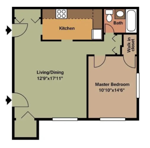 Floor Plan  One Bedroom