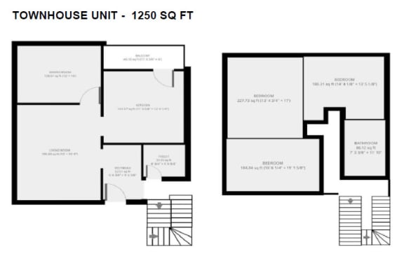 Floor Plan  3 BD Townhouse