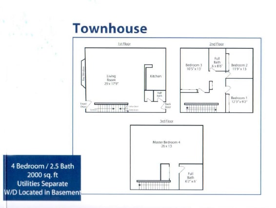 Floor Plans of Hampton Court Apartments in Northampton MA