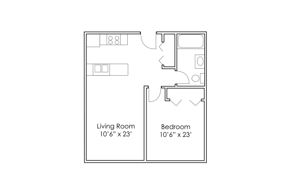 Floor Plan  1 Bedroom B