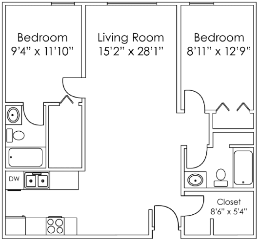 Floor Plan  2 Bedroom A
