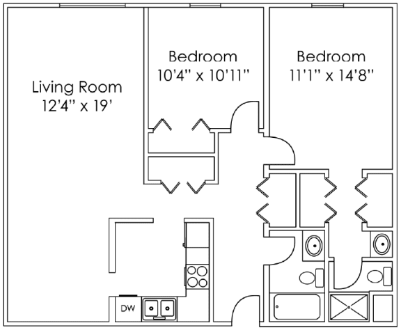 Floor Plan  2 Bedroom C