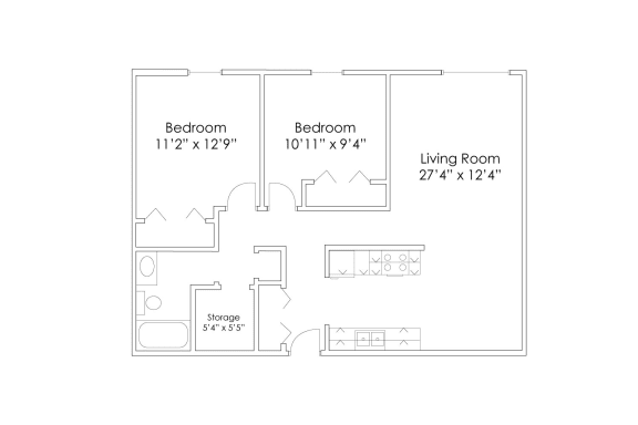 Floor Plan  2 Bedroom A