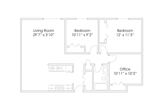 Floor Plan  2 Bedroom D