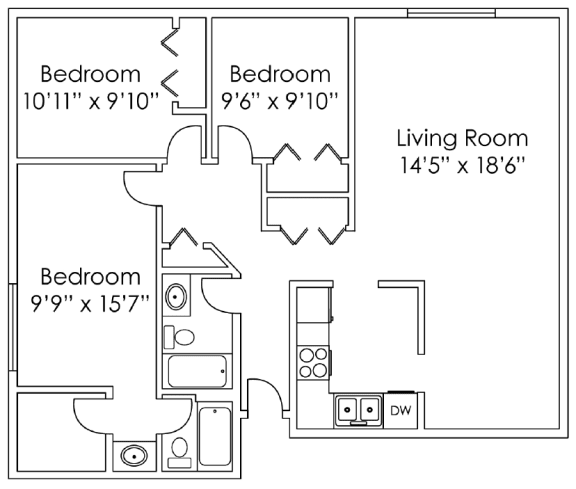 Floor Plan  3 Bedroom A