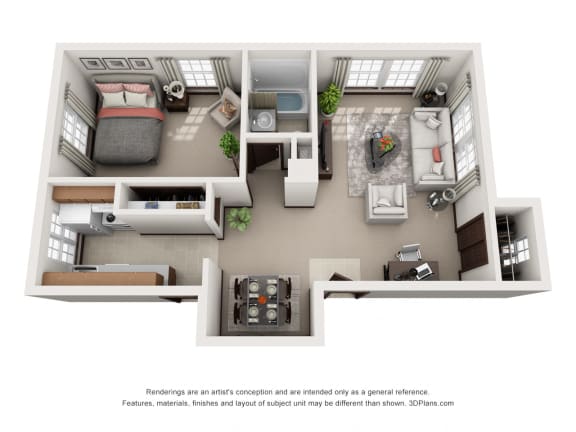 Floor Plan  One Bedroom