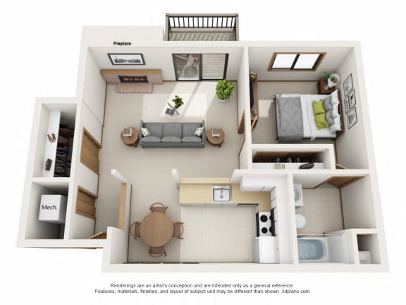 Floor Plan  One Bedroom