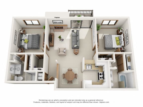Floor Plan  Two Bedroom