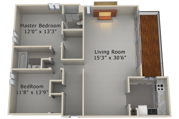 Floor Plan  2 Bed 2 Bath