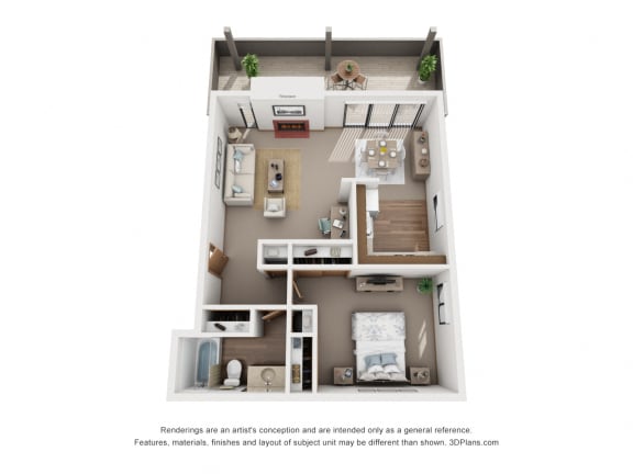 Floor Plan  1 Bed 1 Bath