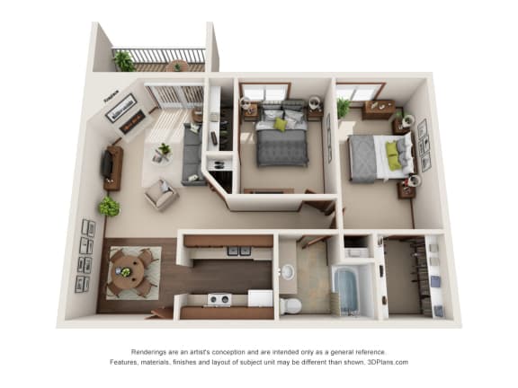 Floor Plan  2 Bed 1 Bath