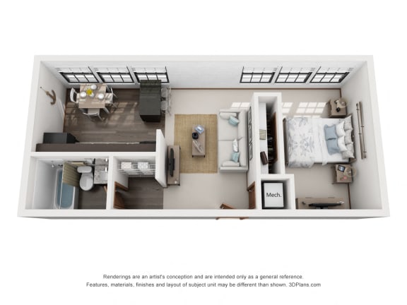 Floor Plan  One Bedroom