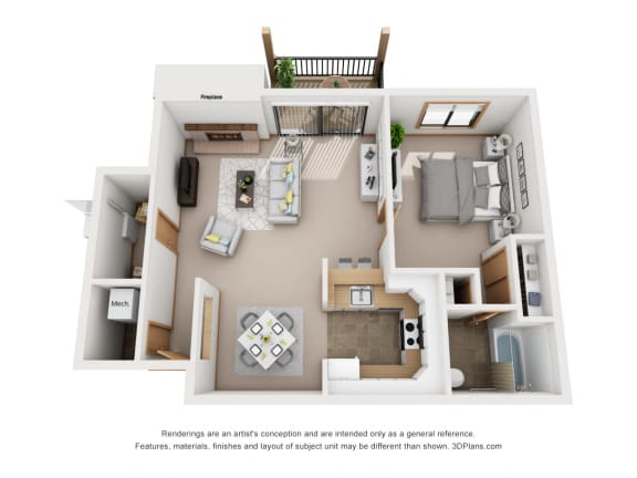 Floor Plan  One Bedroom