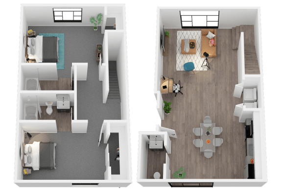 Floor Plan  2 Bedroom Townhome