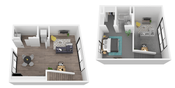 Floor Plan  1 Bedroom Loft