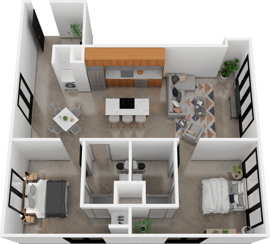 Floor Plan  2 Bed / 2 Bath
