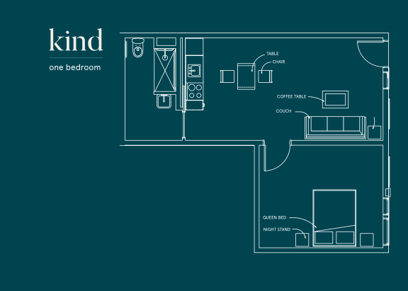 Floor Plan  a floor plan of the one bedroom unit