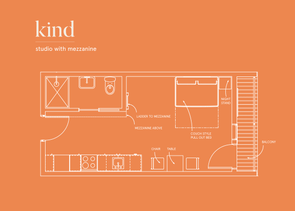 Floor Plan  a floor plan of studio with mezzanine