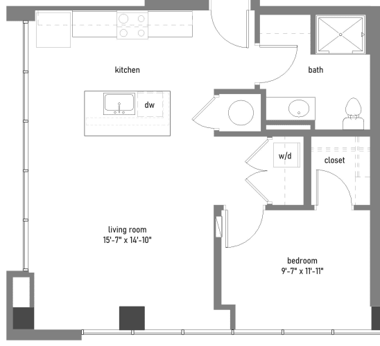 Floor Plan  UNIT TYPE 3B  at The Lady, Columbia, SC