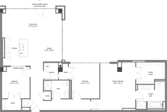 Floor Plan  UNIT TYPE 3N  at The Lady, Columbia