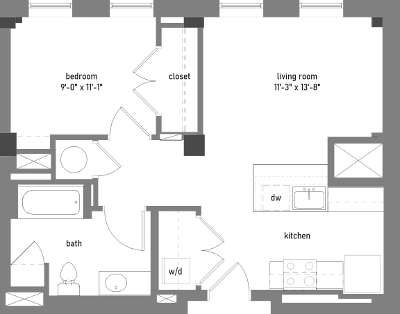 Floor Plan  UNIT TYPE 6C at The Lady, Columbia, SC