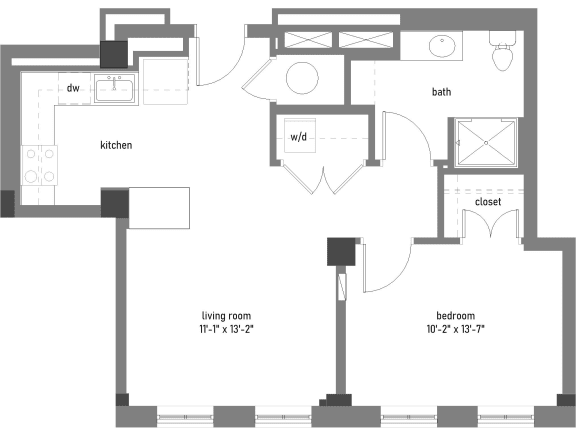Floor Plan  UNIT TYPE 6E at The Lady, Columbia, SC