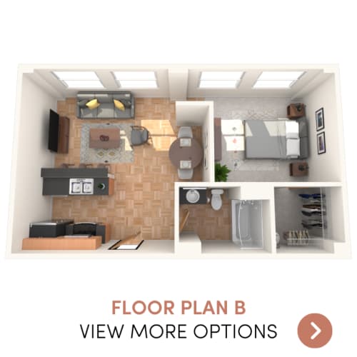 Floor Plan  1 bedroom 1 bathroom apartment in Detroit, MI Kales Building Detroit