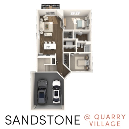 Floor Plan  2 bedroom 2 bathroom townhome in DeWitt floorplan