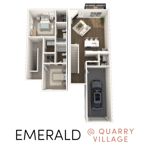 Floor Plan  2 bedroom 2.5 bathroom townhome in DeWitt floorplan