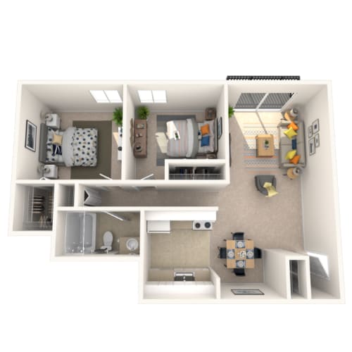 Floor Plan  2 bedroom floor plan Mason Hills Apartments in Mason, MI