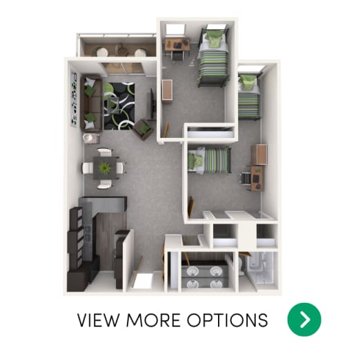 Floor Plan  2 bedroom apartment floor plans in East Lansing, MI near Michigan State University | Americana Apartments
