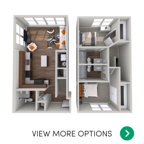 Floor Plan  2 bedroom apartment floor plans in East Lansing, MI near Michigan State University | Beech Townhomes