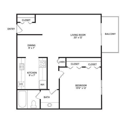 Floor Plan  a floor plan of a bedroom apartment