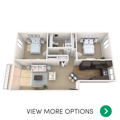 Floor Plan  2 bedroom apartment floor plans in East Lansing, MI near Michigan State University | Collingwood Apartments