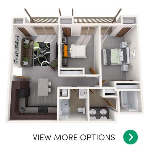 Floor Plan  2 bedroom apartment floor plans in East Lansing, MI near Michigan State University | Haslett Arms