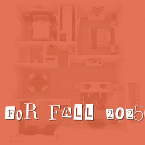 Floor Plan  an orange backdrop with the words for fall 1919 on it