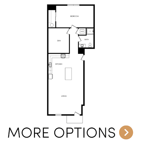 Floor Plan  1 bedroom 1 bath floor plan | Apartments in Grand Rapids, MI | Trowbridge Flats Apartments