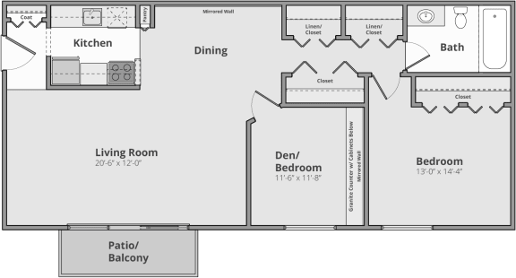 Floor Plan  at Apple Ridge Apartments - Livonia, MI, Livonia, MI