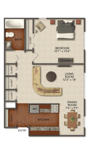 Floor Plan  a floor plan of a small house with a bedroom and a living room