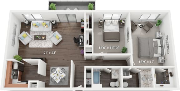 Floor Plan  a 1 bedroom floor plan  lofts on the park