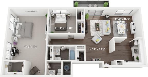 Floor Plan  the 1190 sq ft floor plan  studio